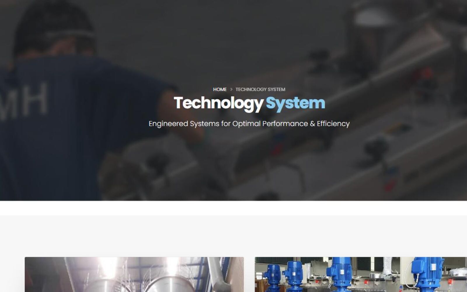 The AMH Technologies site in a browser