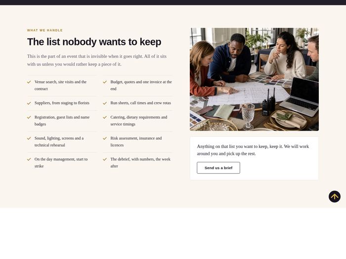 Northwind: What we handle, a checklist beside a photograph