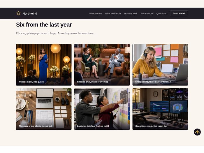 Northwind: Recent work, six captioned photographs